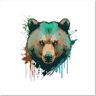 Graffiti Paint Grizzly Bear Creative Posters and Art